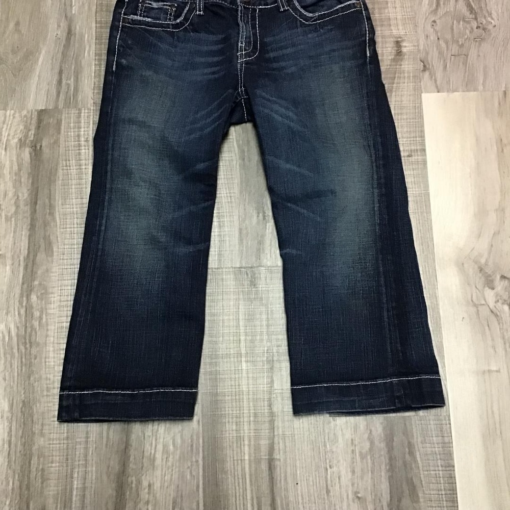 BKE Lily Stretch Dark Wash Denim Capris Jeans Womens Sz 29 Thick Stitch Low Rise - Picture 3 of 12